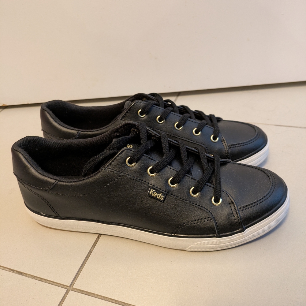 New Keds Center III Leather Black Sneakers